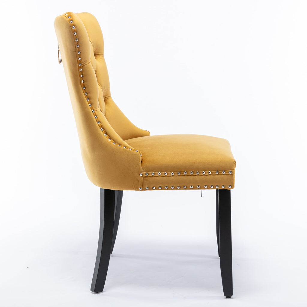 Nikki Collection Modern Velvet Upholstered Dining Chair Set