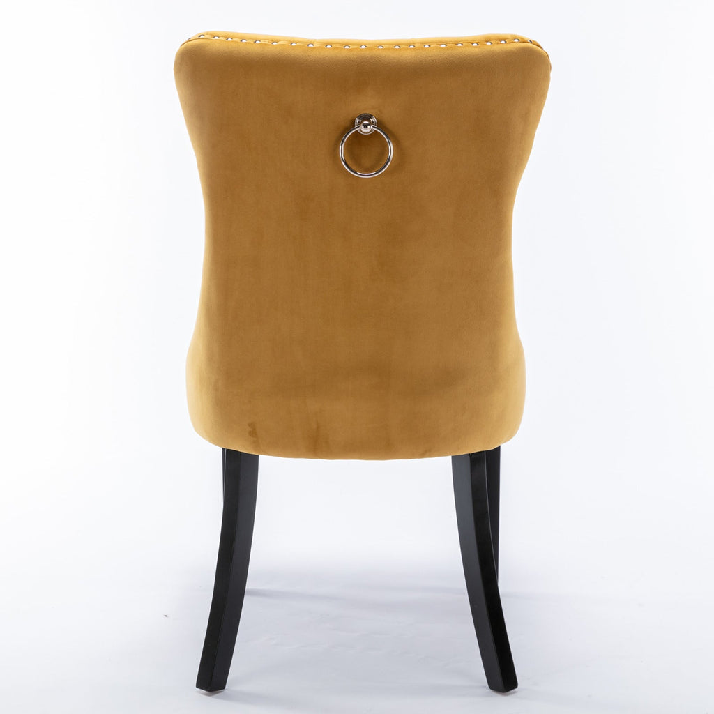 Nikki Collection Modern Velvet Upholstered Dining Chair Set