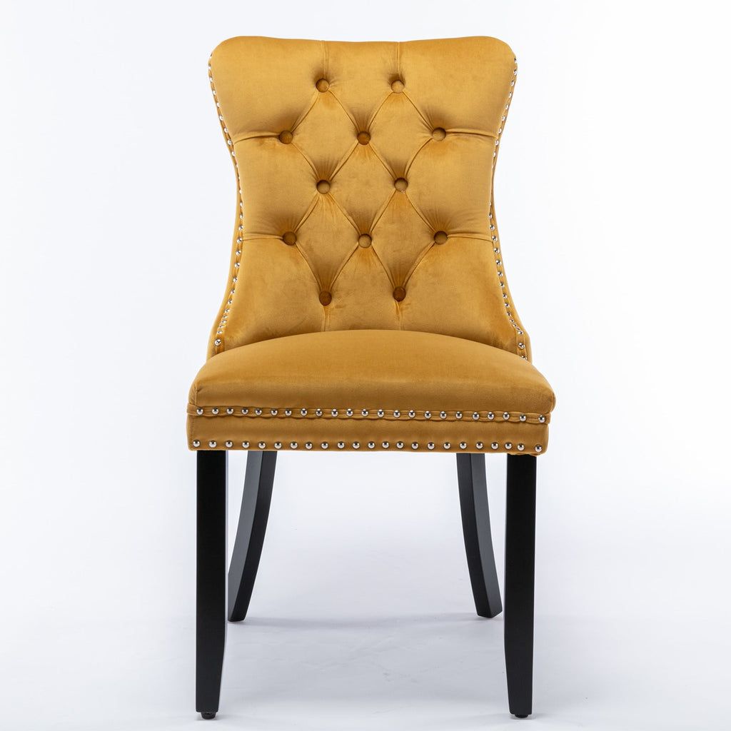 Nikki Collection Modern Velvet Upholstered Dining Chair Set