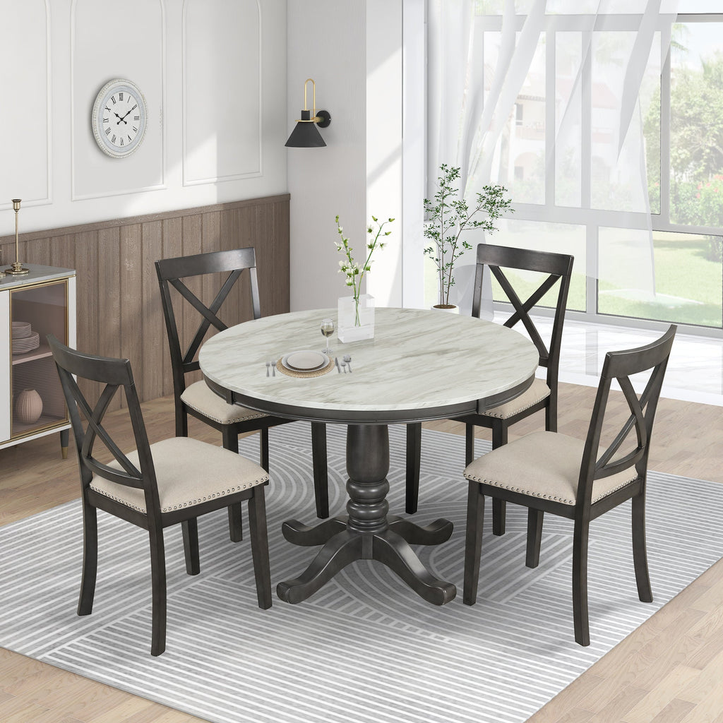 Orisfur 5-Piece Dining Table and Chairs Set