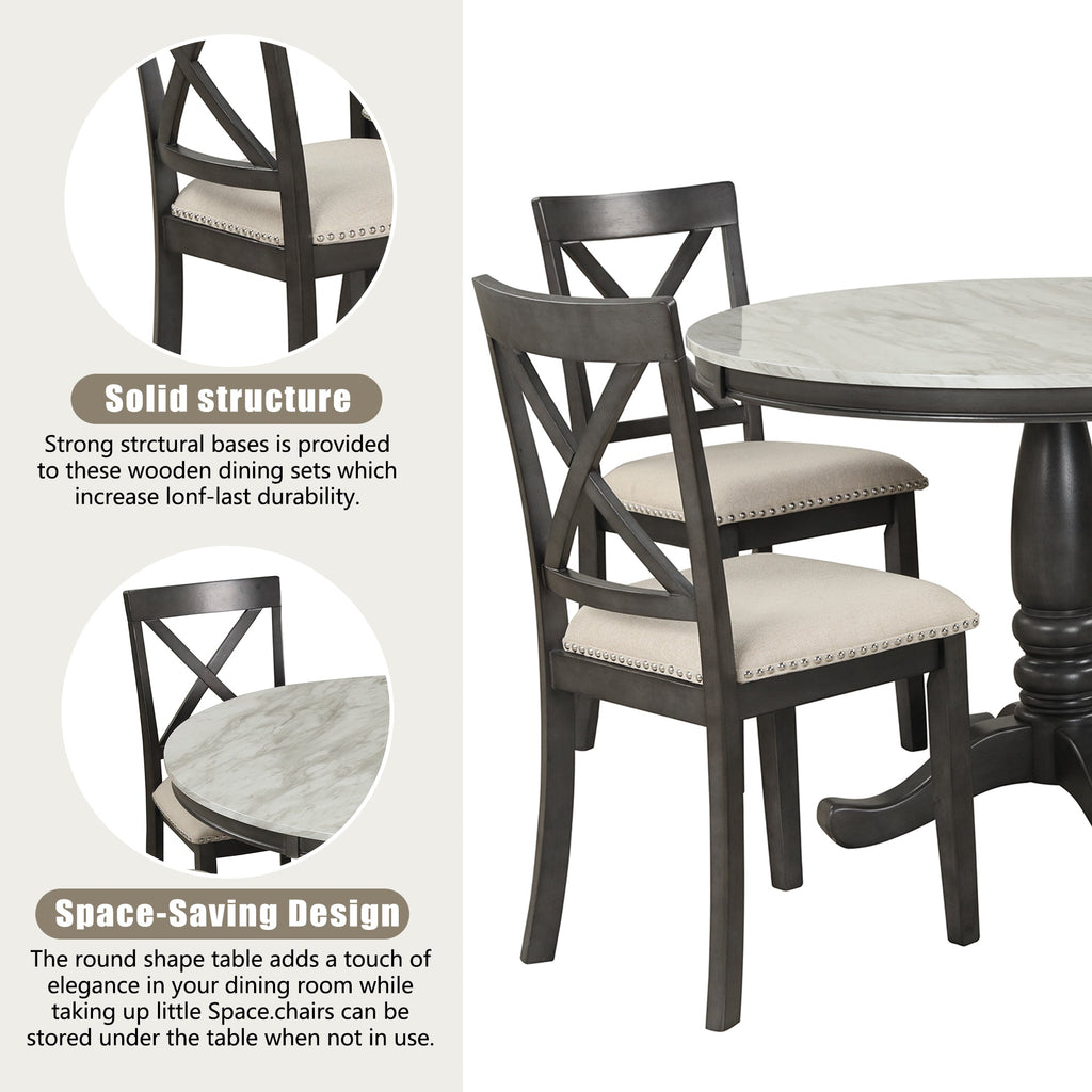 Orisfur 5-Piece Dining Table and Chairs Set