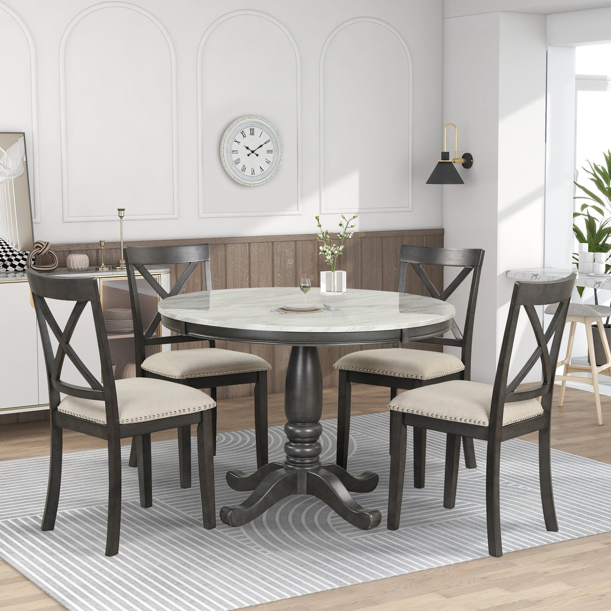 Orisfur 5-Piece Dining Table and Chairs Set