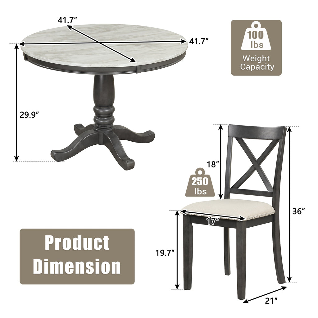 Orisfur 5-Piece Dining Table and Chairs Set