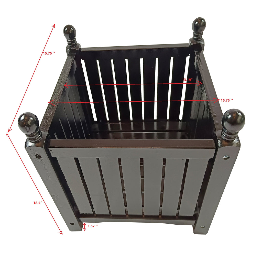 Wood Outdoor Square Wooden Flower and Herb Pot