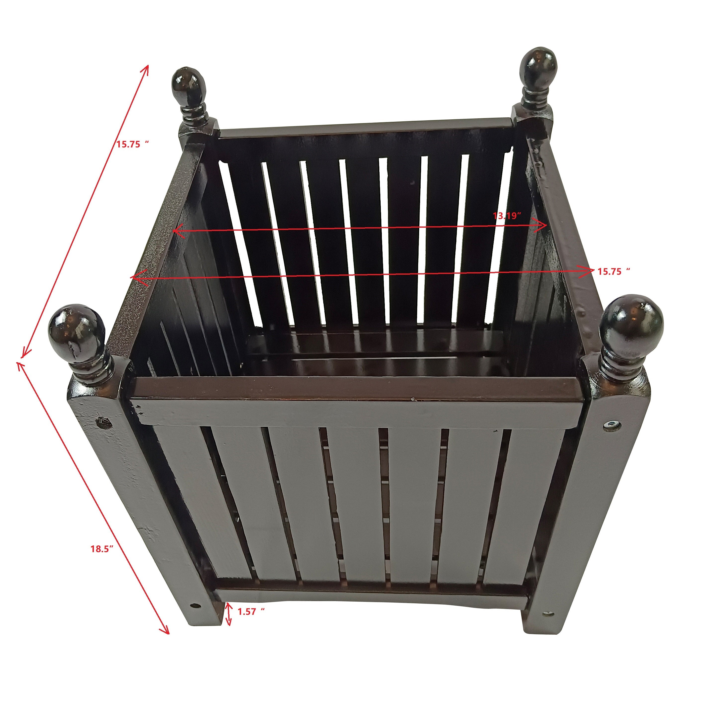Wood Outdoor Square Wooden Flower and Herb Pot