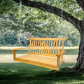 Front Porch Swing with Armrests, Teak Wood