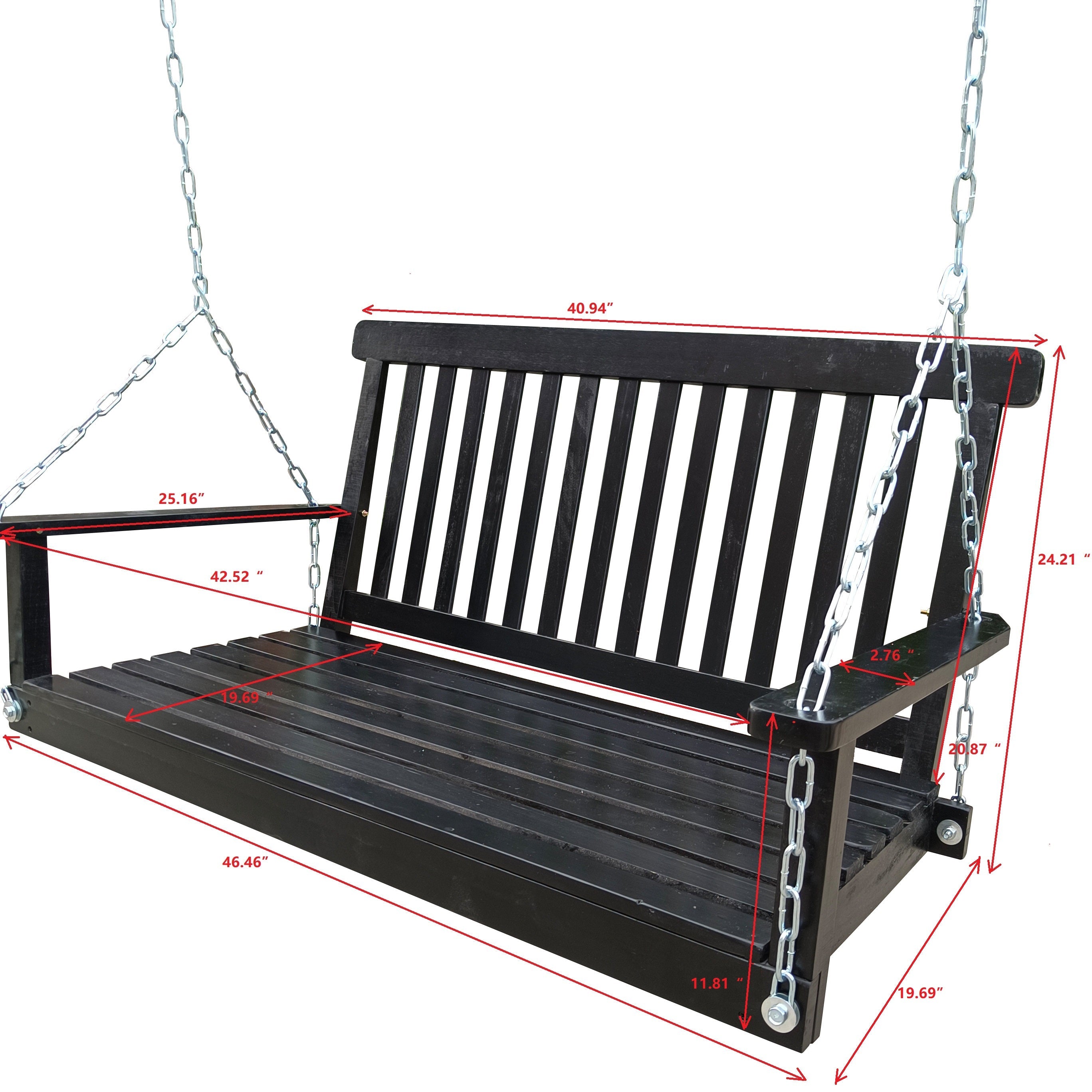 Front Porch Swing with Armrests