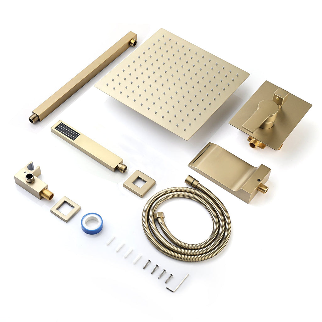 Luxury Rain Shower System with Handheld Mixer