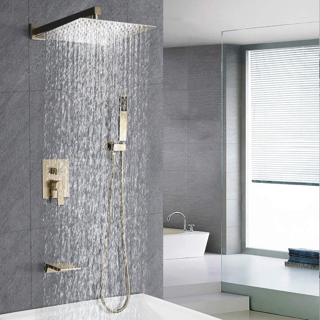 Luxury Rain Shower System with Handheld Mixer
