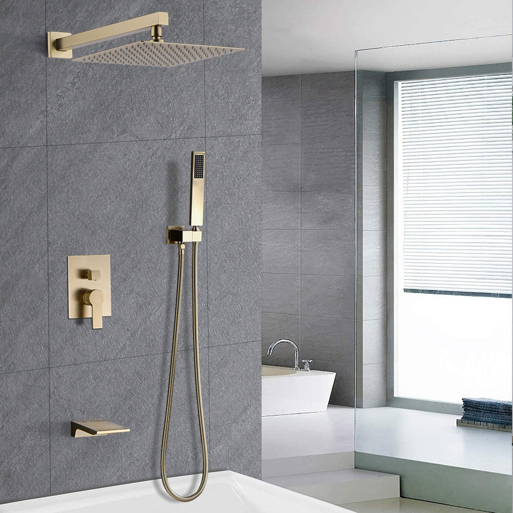 Luxury Rain Shower System with Handheld Mixer