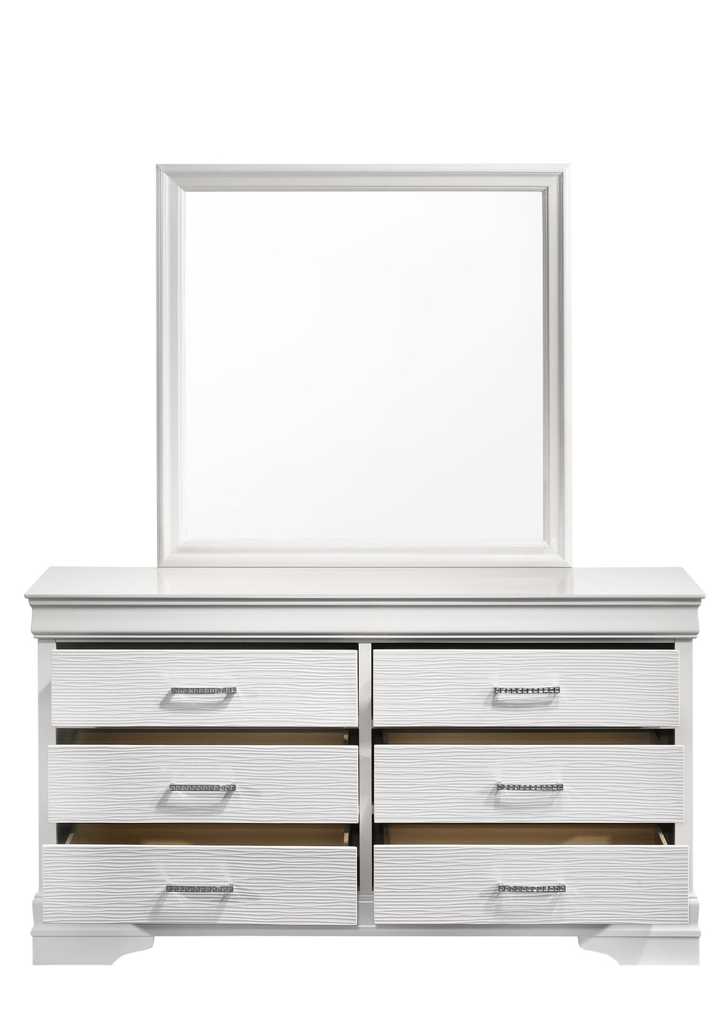 Modern 6 Drawer Dresser in White