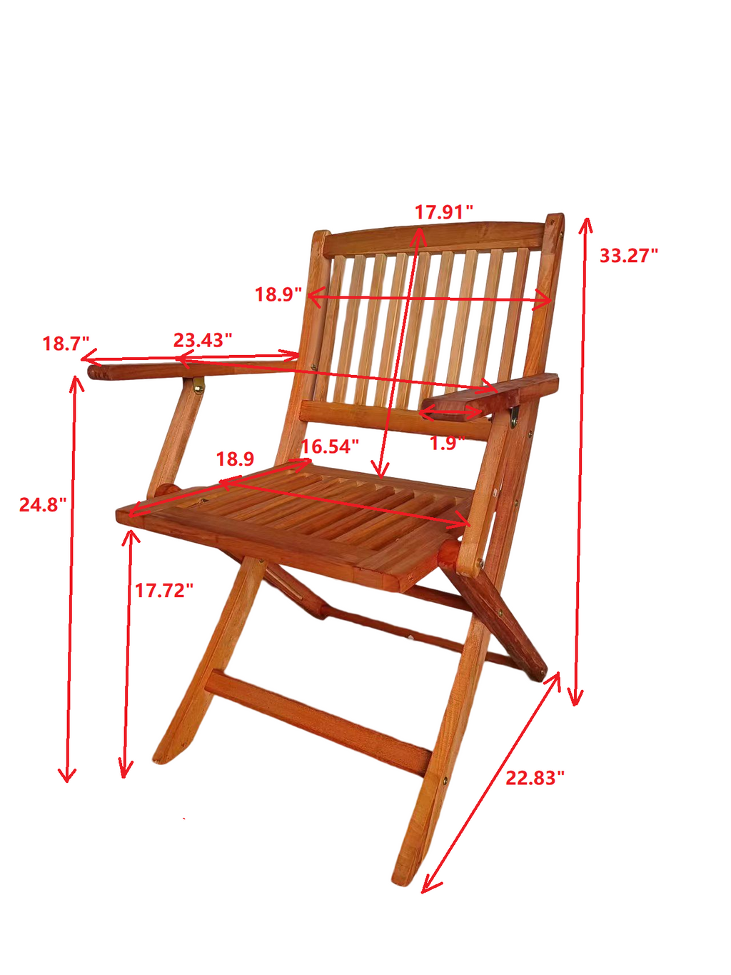 Foldable Patio Dining Set with 4 Folding Chairs - Teak