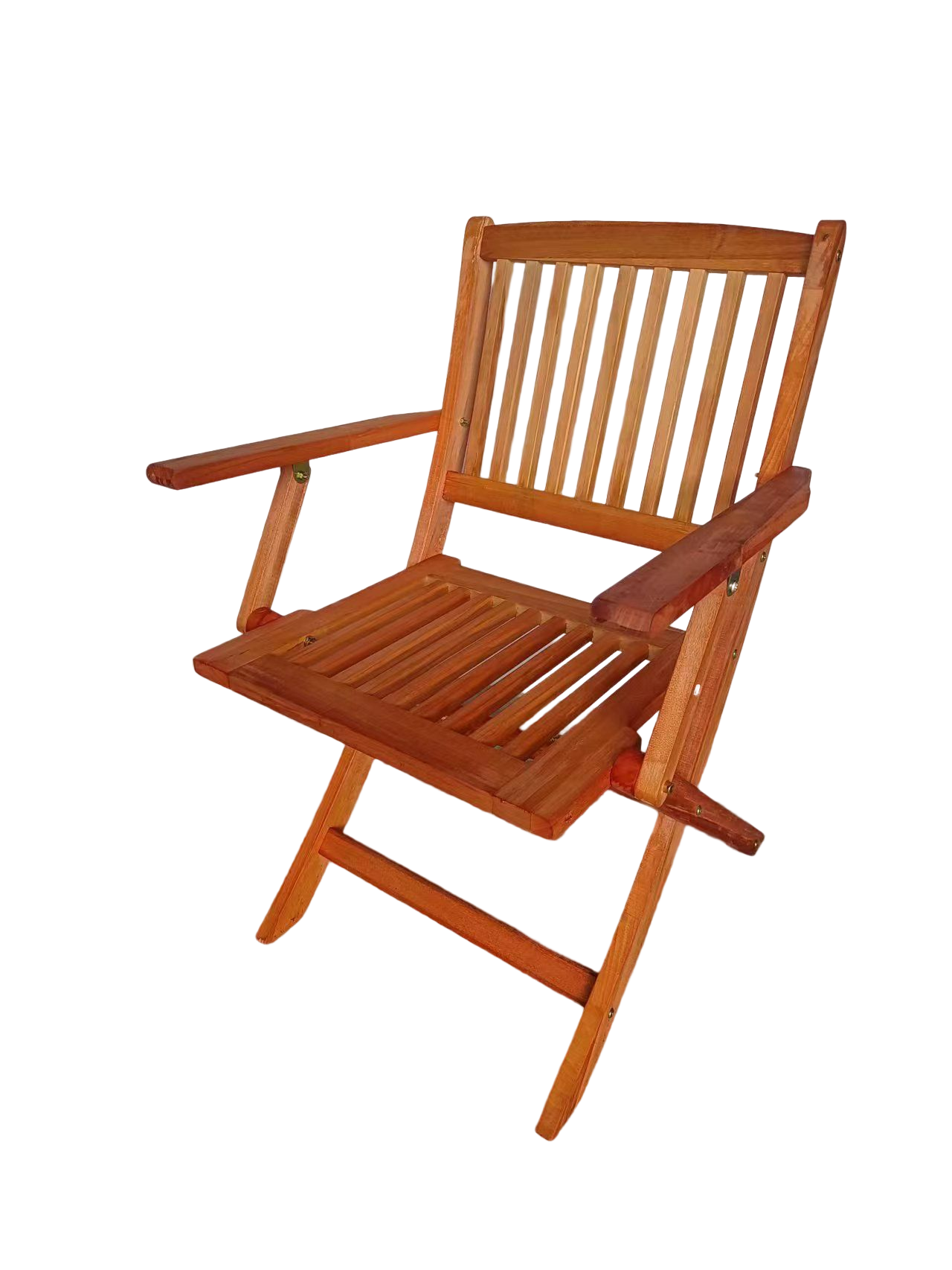 Foldable Patio Dining Set with 4 Folding Chairs - Teak