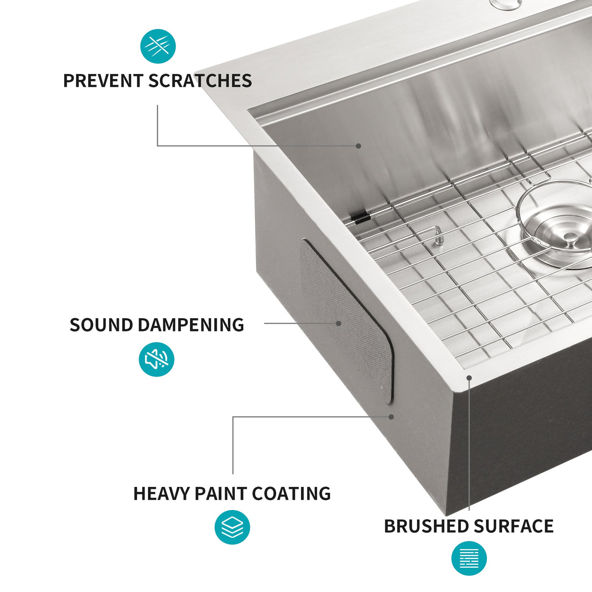 30 Drop Kitchen Sink - 30 x 22 x 10 Inch Kitchen Sink