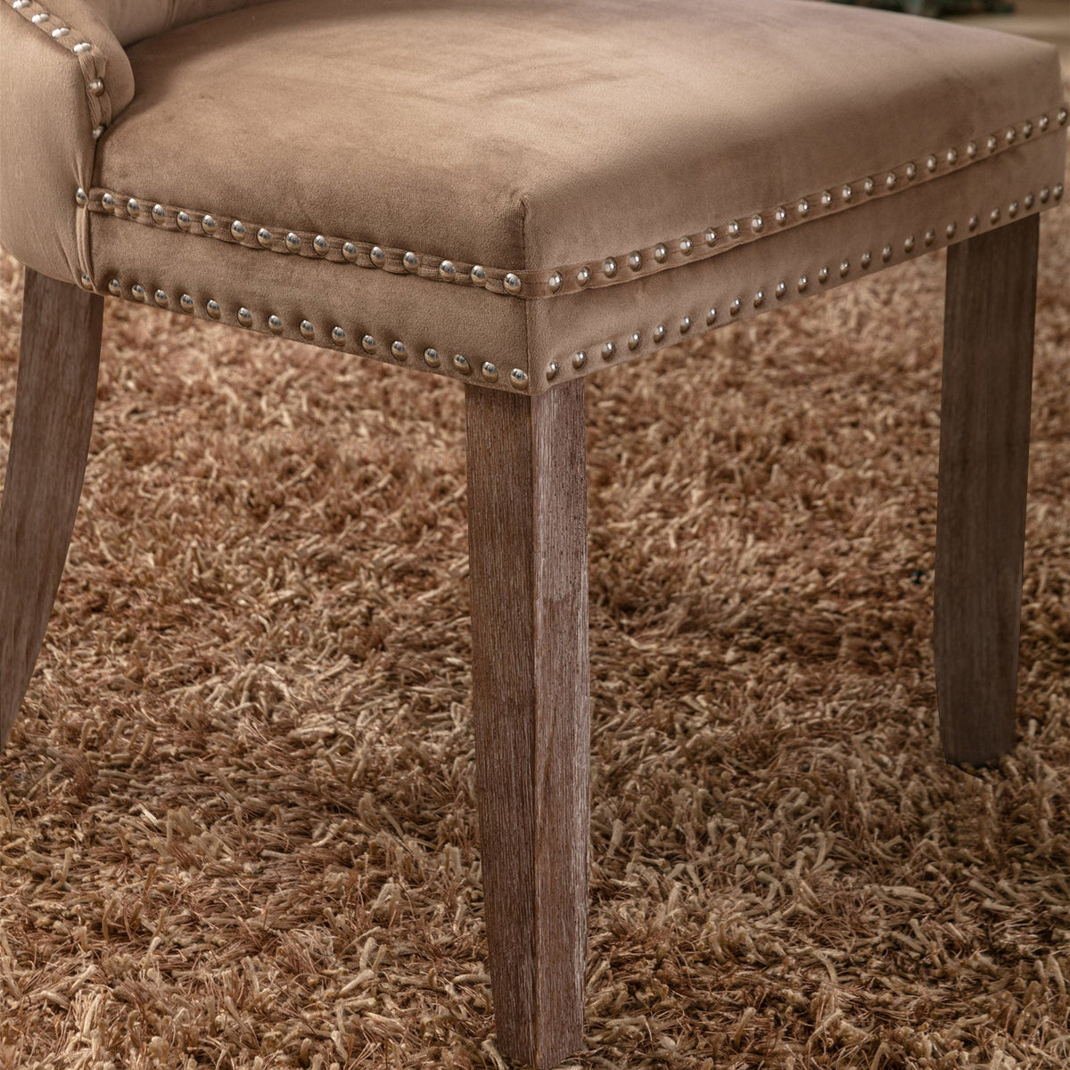 Nikki Collection Velvet Upholstered Dining Chair Set
