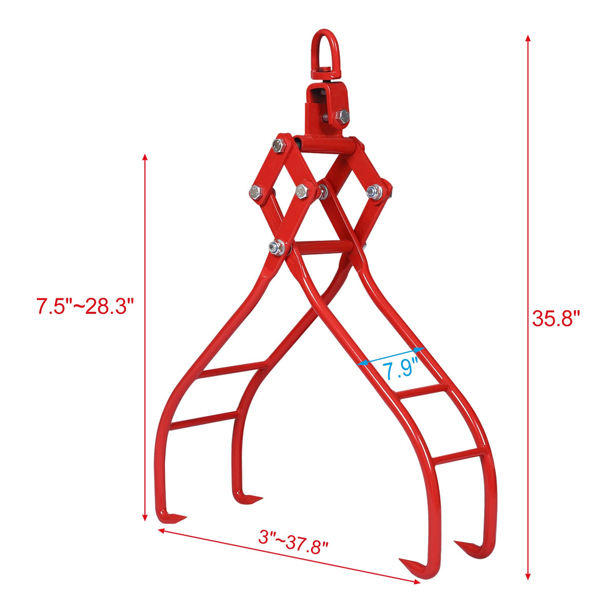 4 Claw Timber Log Lifting Logging Tongs Grabber Tong 28"
