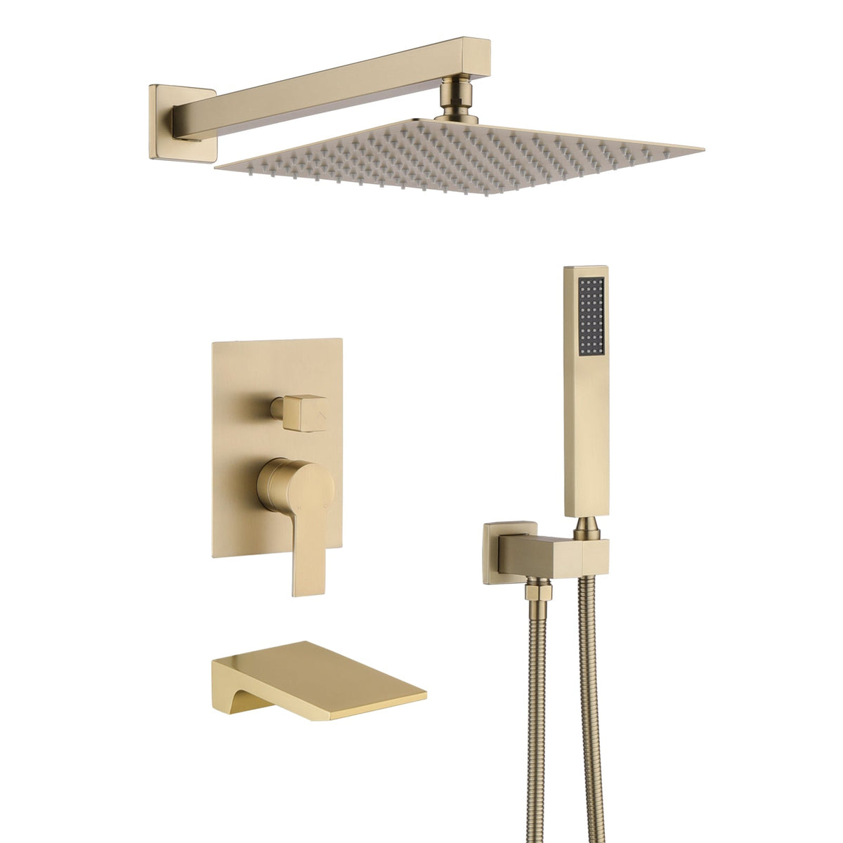 Luxury Rain Shower System with Handheld Mixer