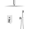 Dual Shower Head - 16 Inch Ceiling Mount Square Shower System with Rough-in Valve