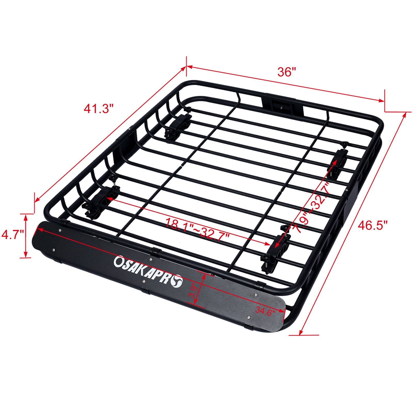 Rooftop Cargo Carrier Basket Motoring Roof Rack - 42"