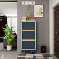3 Metal Door Shoe Rack - Freestanding Modern Shoe Storage Cabinet
