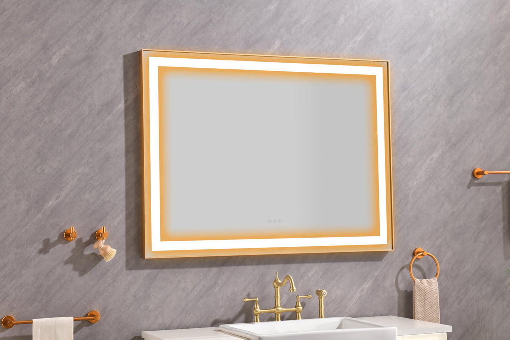 48" x 36" LED Lighted Bathroom Wall Mounted Mirror
