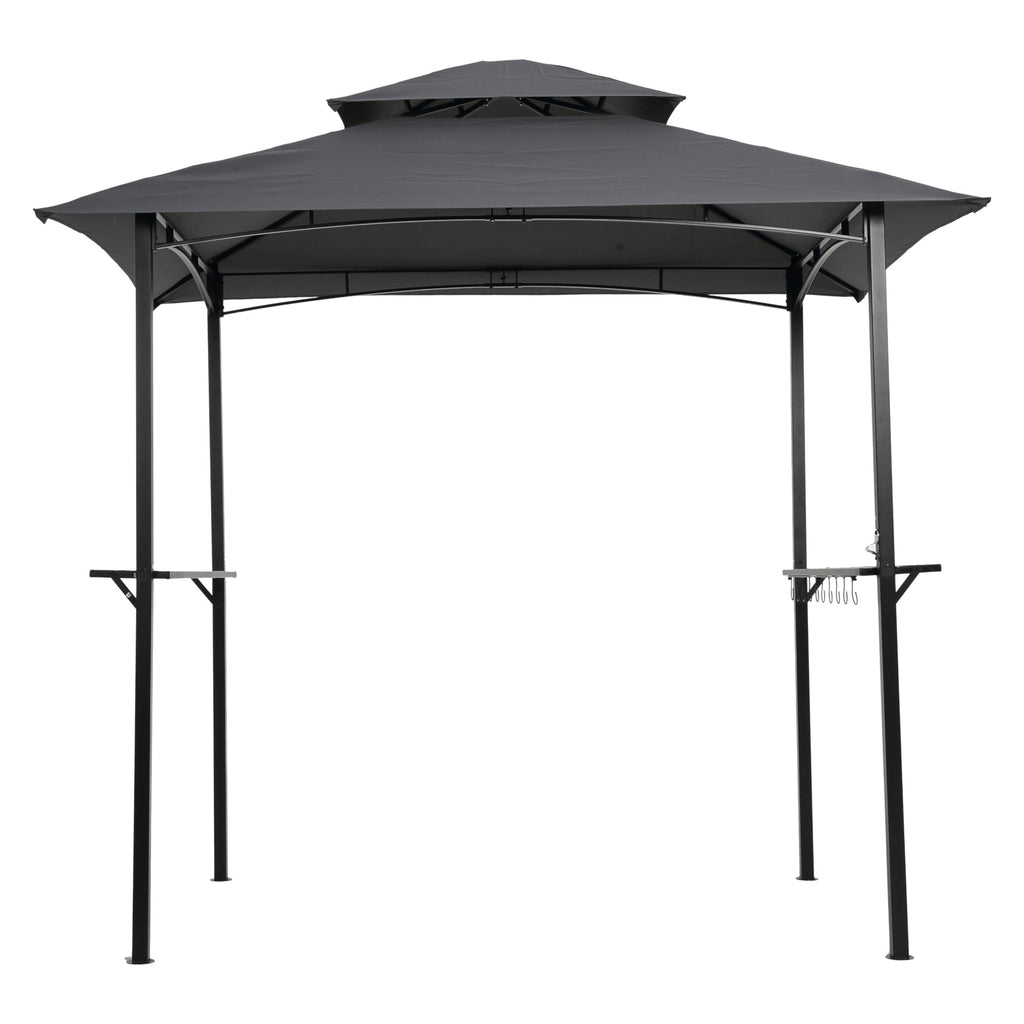 8x5Ft Grill Gazebo Replacement Canopy, Double Tiered BBQ Tent Roof Top Cover