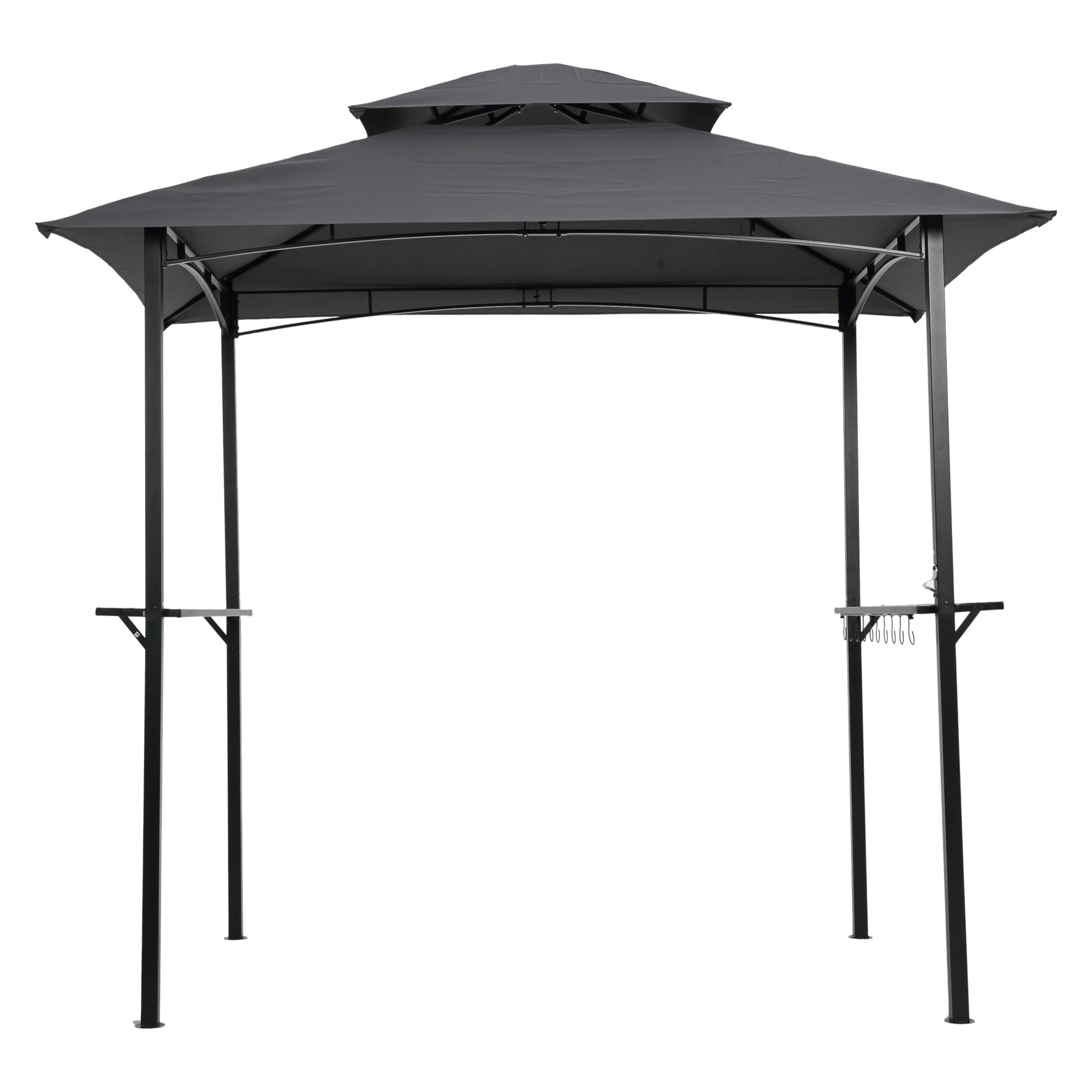 8x5Ft Grill Gazebo Replacement Canopy, Double Tiered BBQ Tent Roof Top Cover