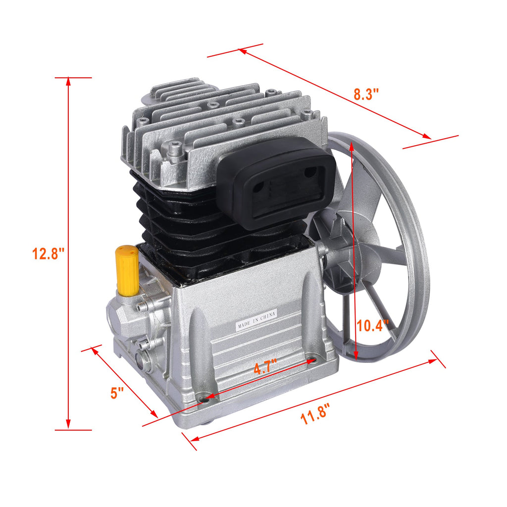 2HP Air Compressor Pump Head - 115PSI Aluminium Piston Style