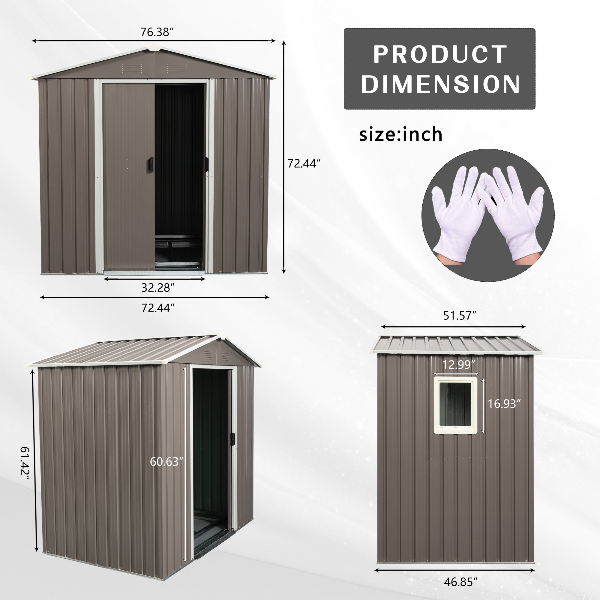 6ft x 5ft Outdoor Metal Storage Shed