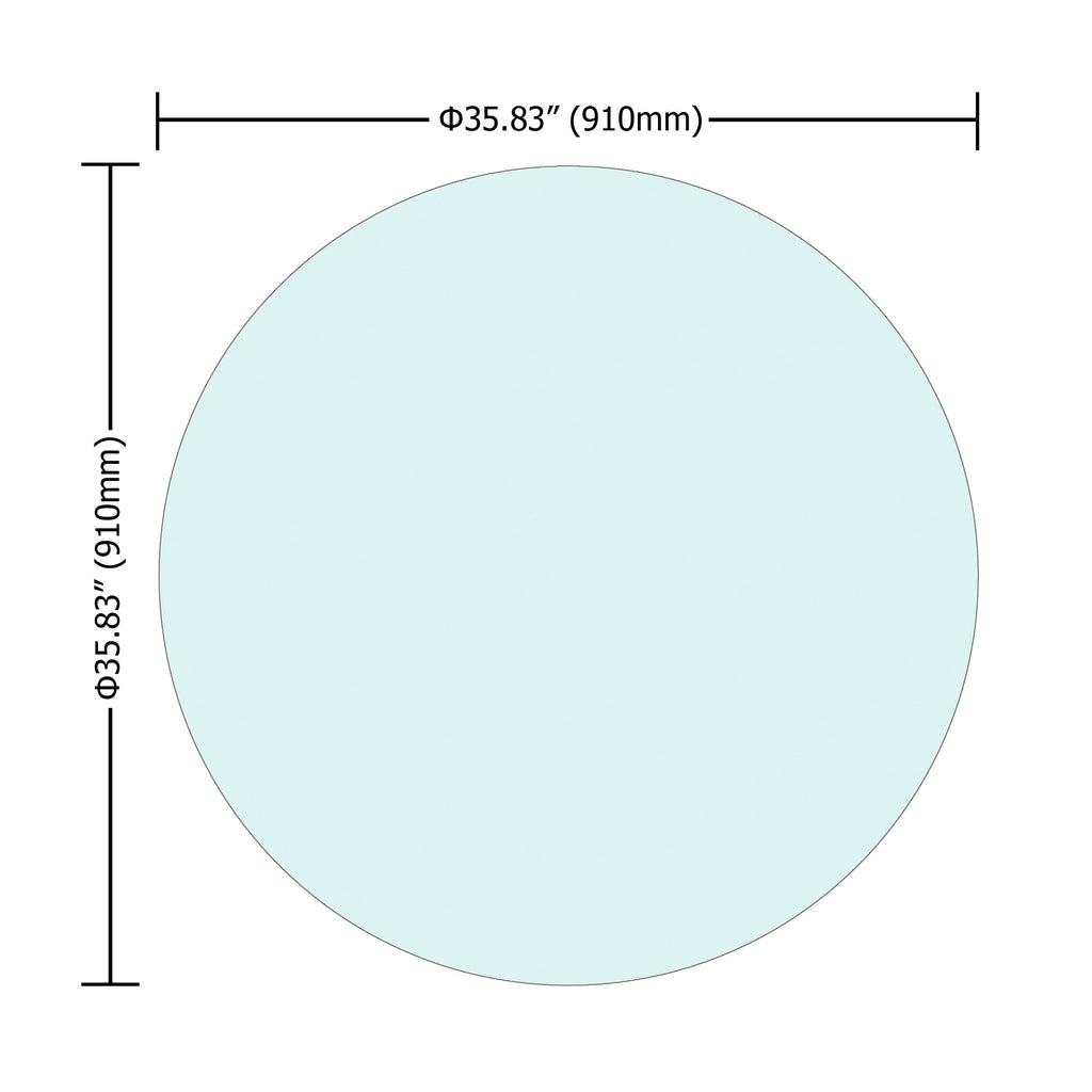 36-Inch Round Tempered Glass Table Top