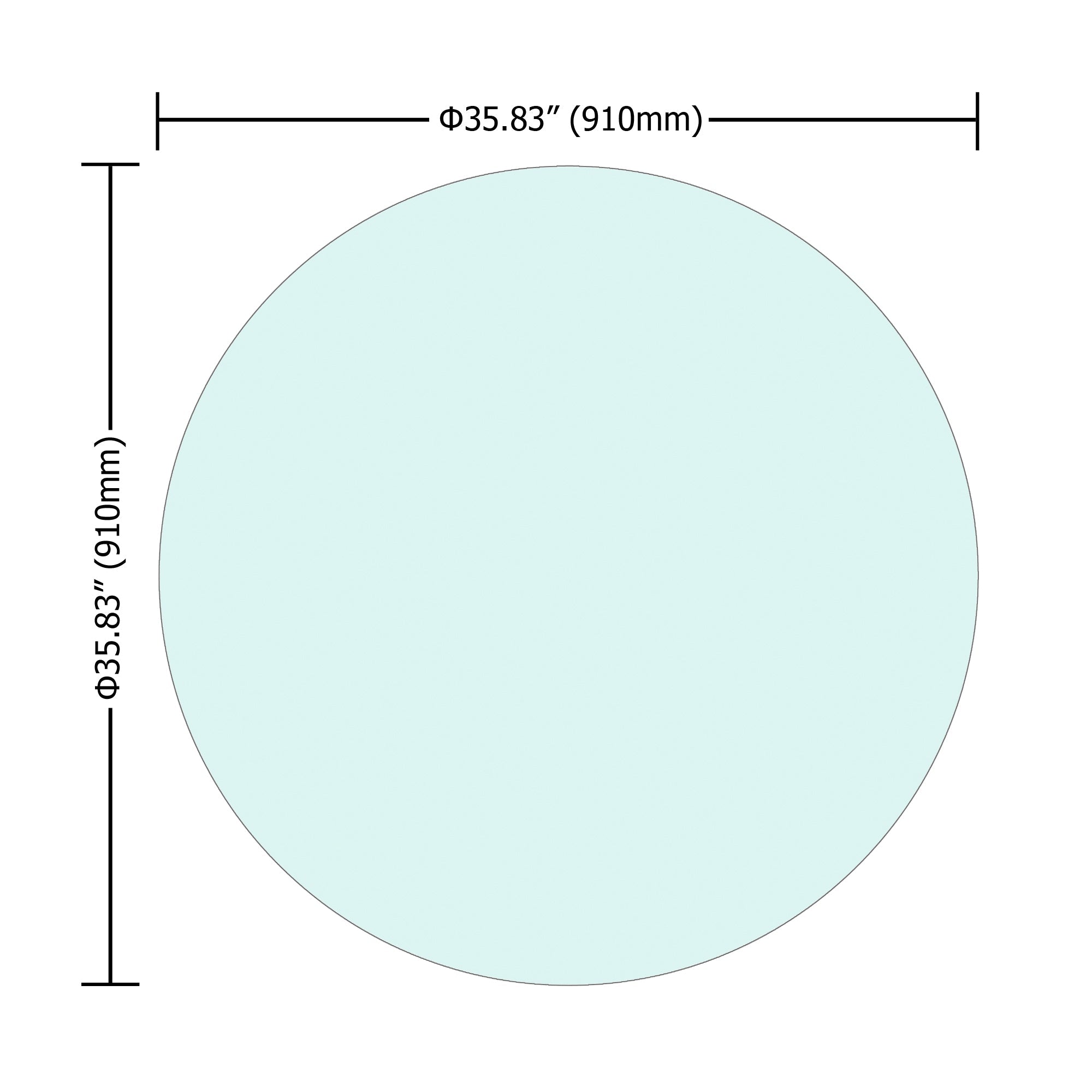 36-Inch Round Tempered Glass Table Top