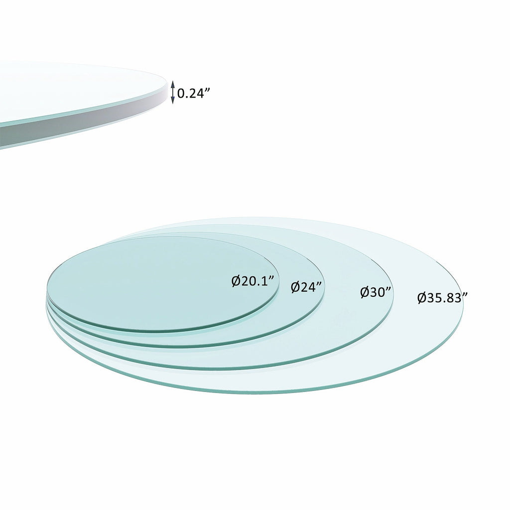 20 Inch Round Tempered Glass Table Top