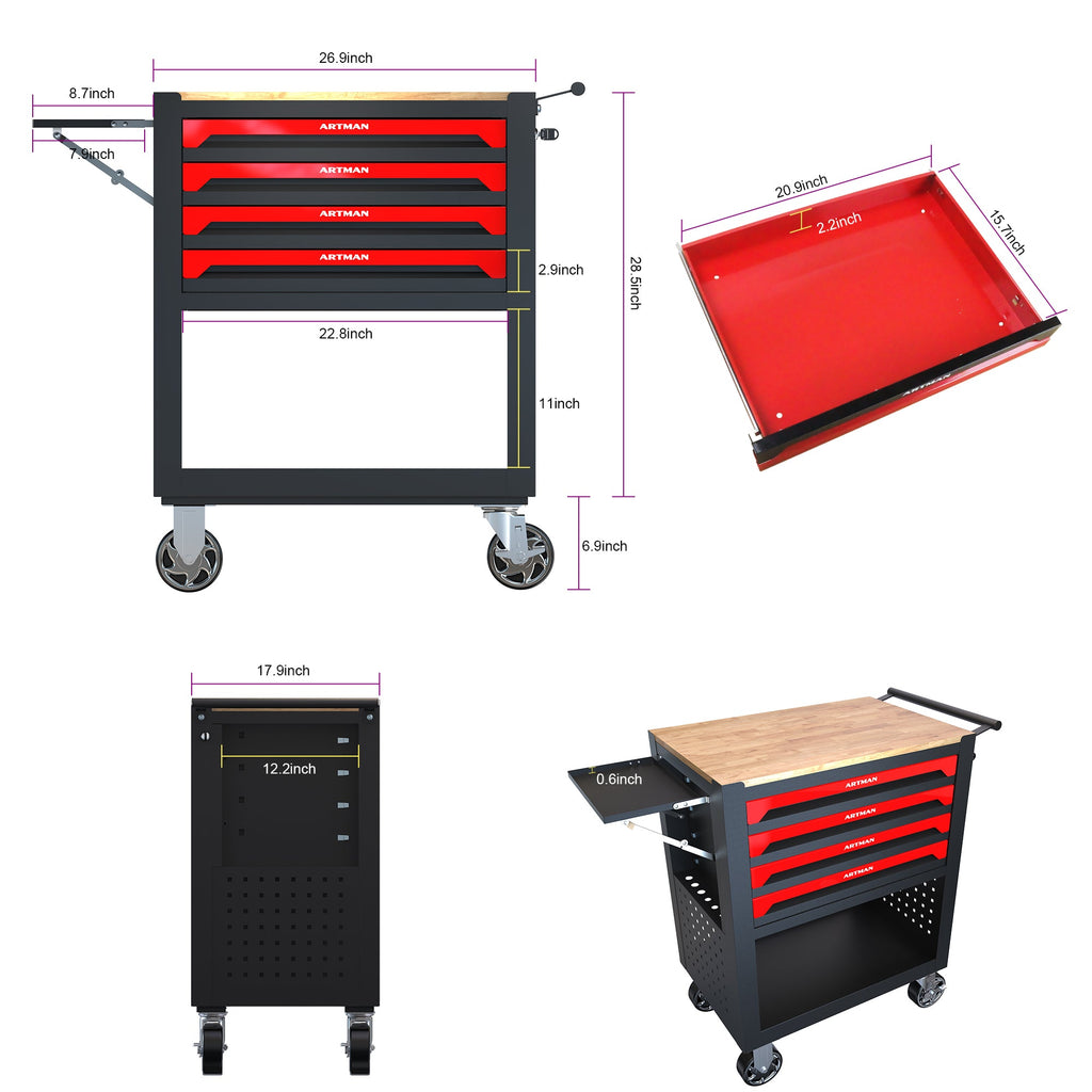 4 Drawers Multifunctional Tool Cart