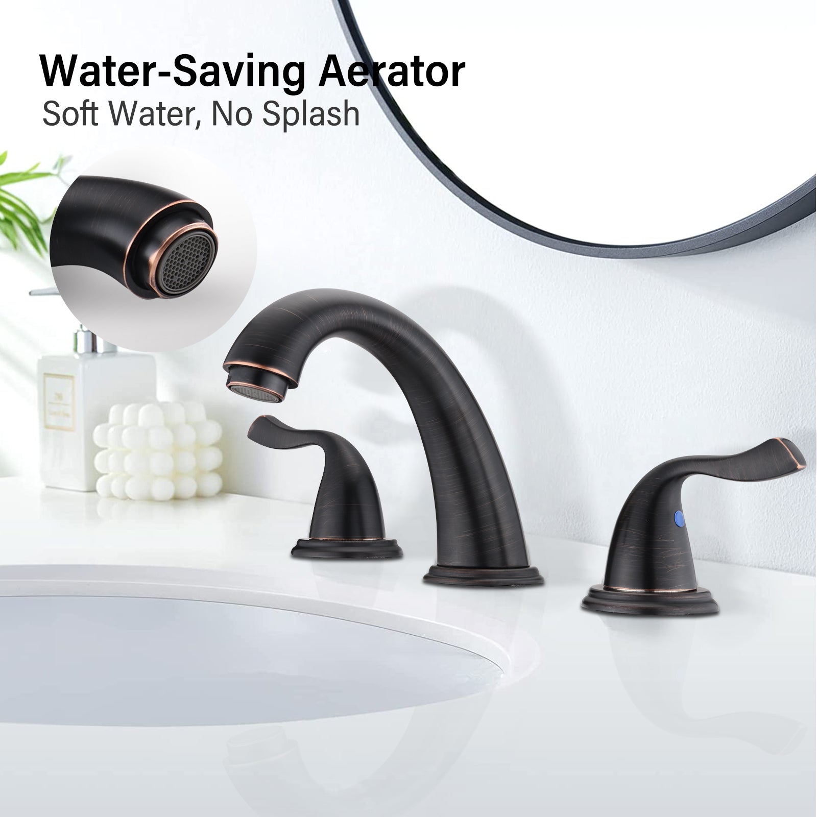 8-Inch 3 Holes 2 Handles Bathroom Sink Faucet