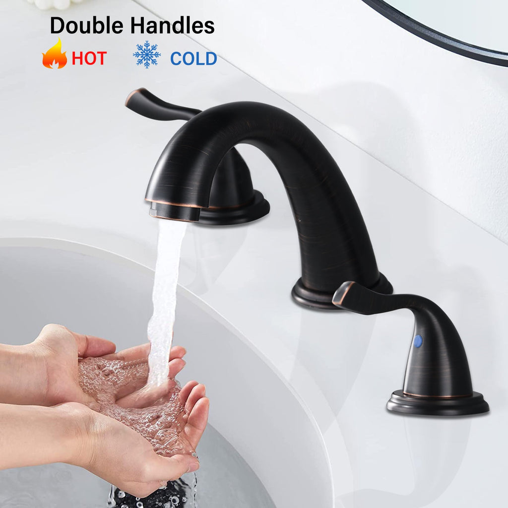 8-Inch 3 Holes 2 Handles Bathroom Sink Faucet