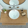 16"x16" White Ceramic C Vessel Bathroom Sink