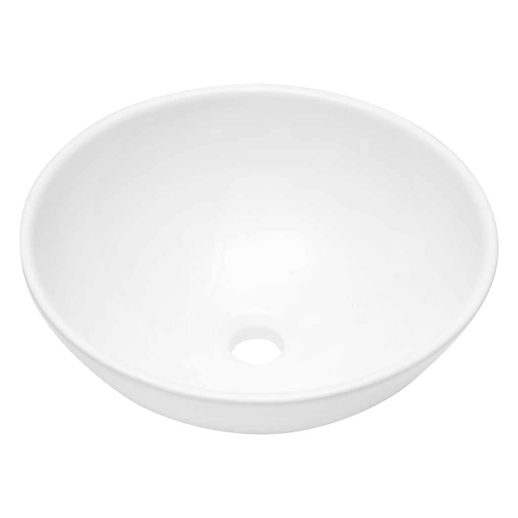 16"x16" White Ceramic C Vessel Bathroom Sink