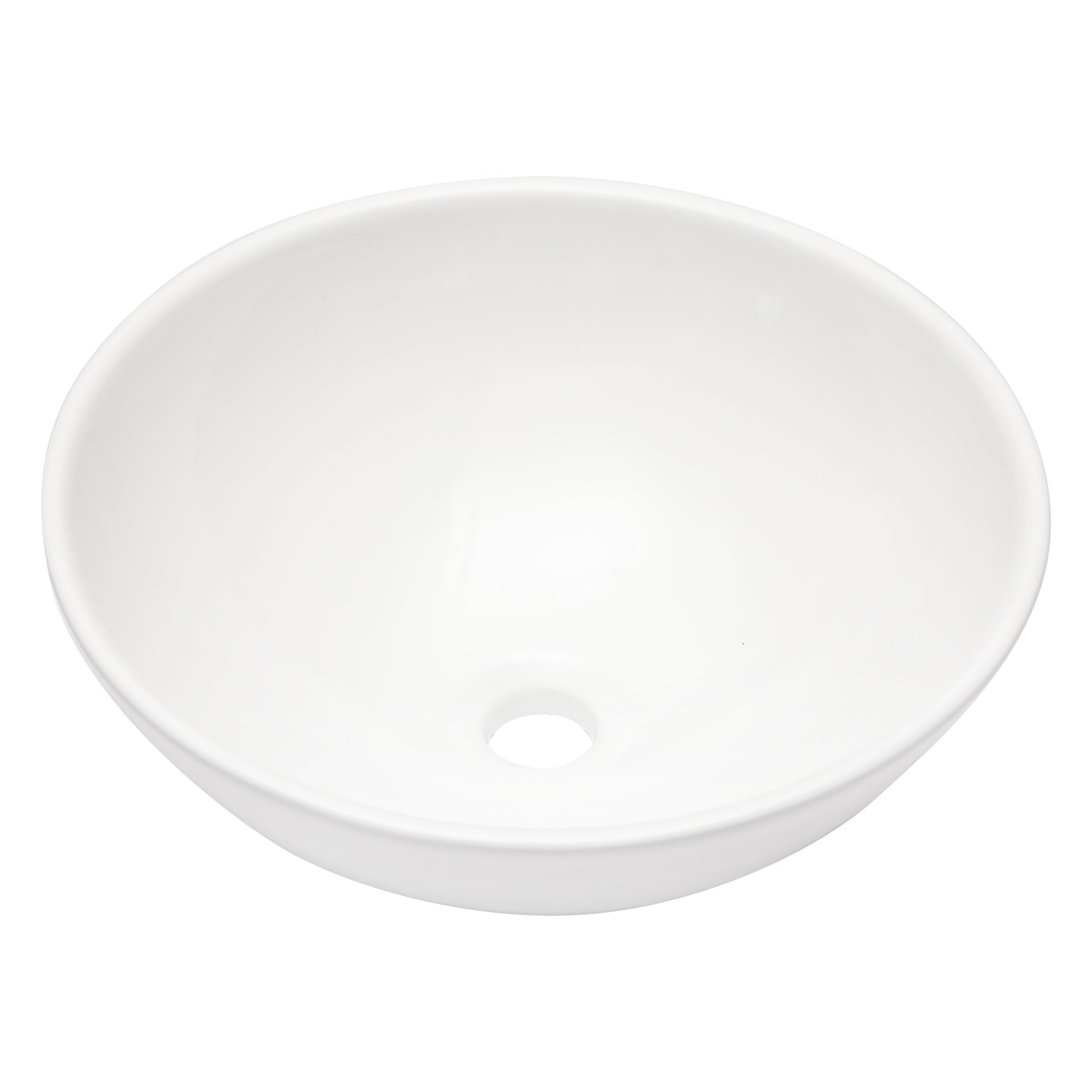 16"x16" White Ceramic C Vessel Bathroom Sink