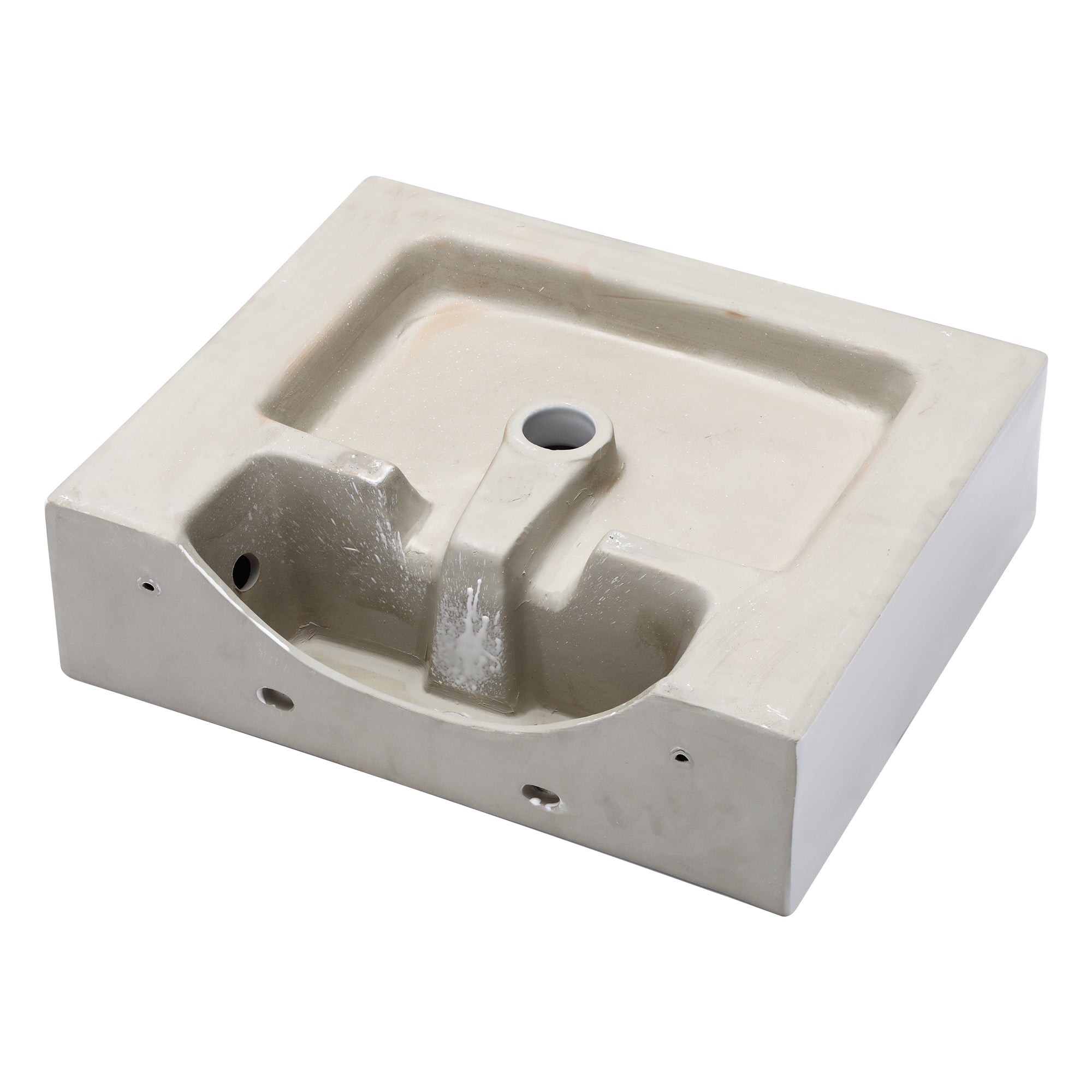 21"x16" White Ceramic Rectangular Wall Mounted Bathroom Sink