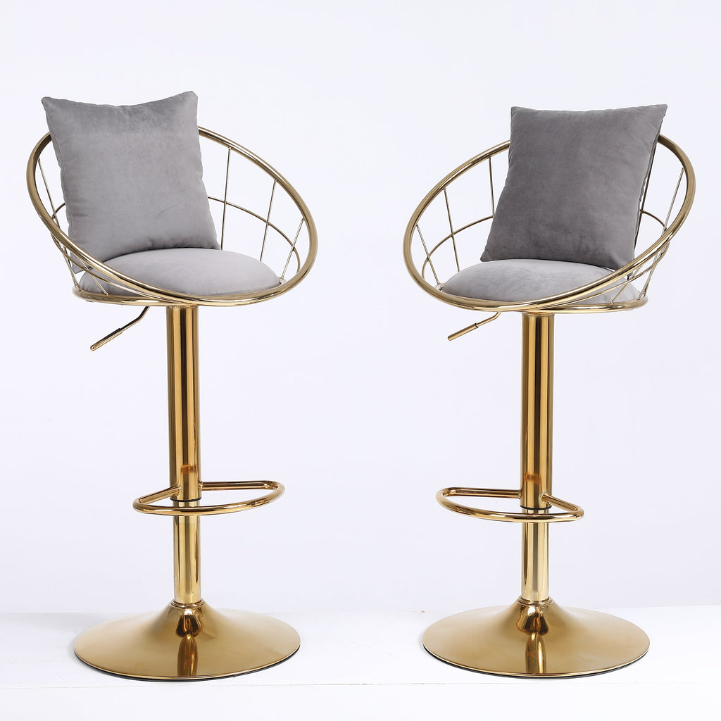 Grey Velvet Bar Chair