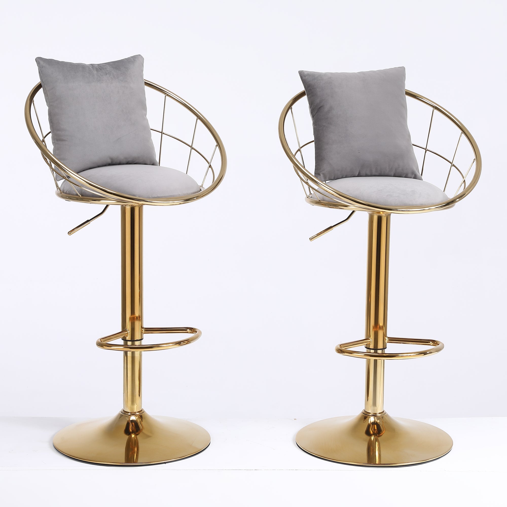Grey Velvet Bar Chair