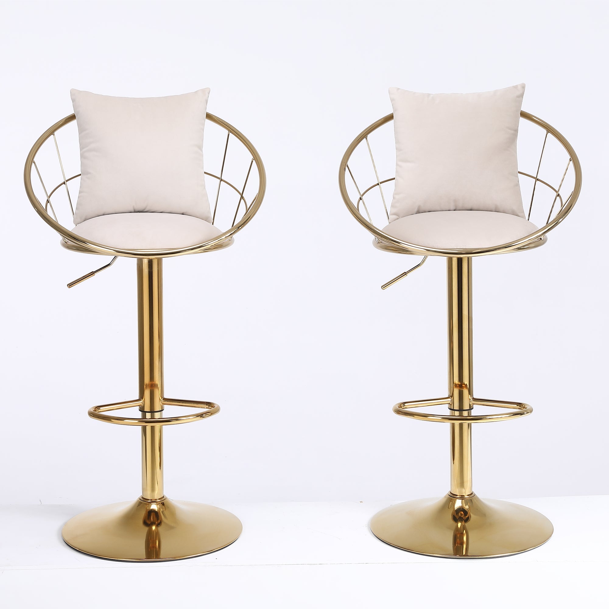 Off-White Velvet Bar Chair