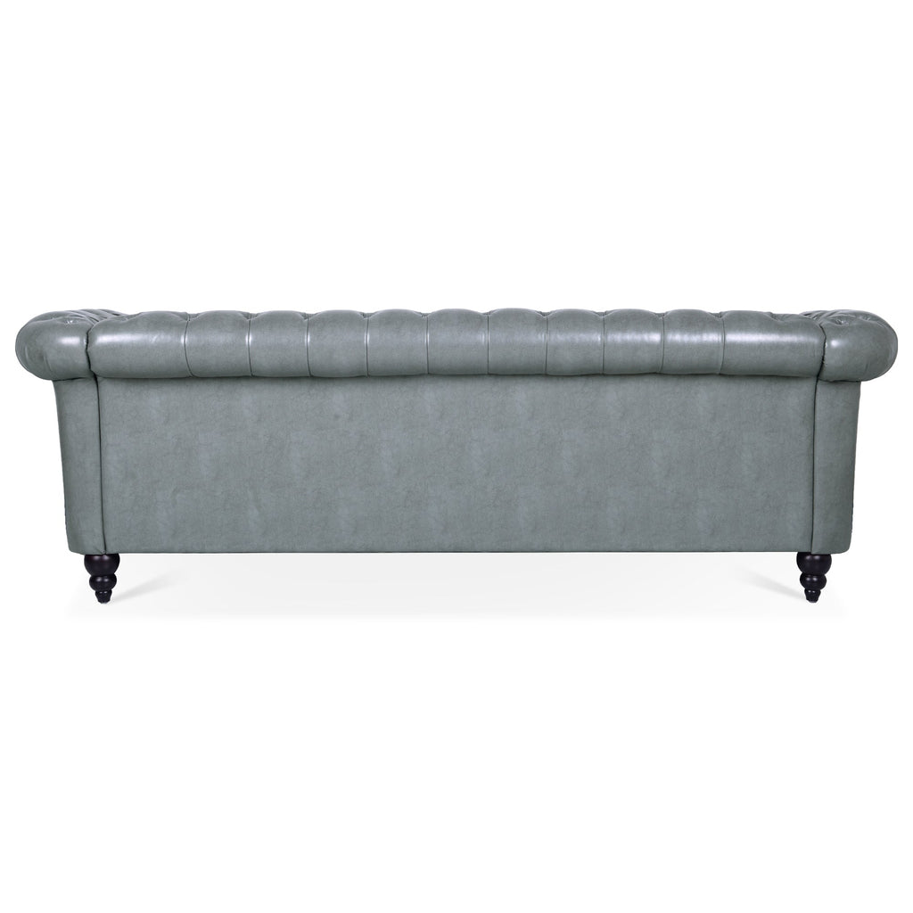 84.65" Rolled Arm Chesterfield 3 Seater Sofa