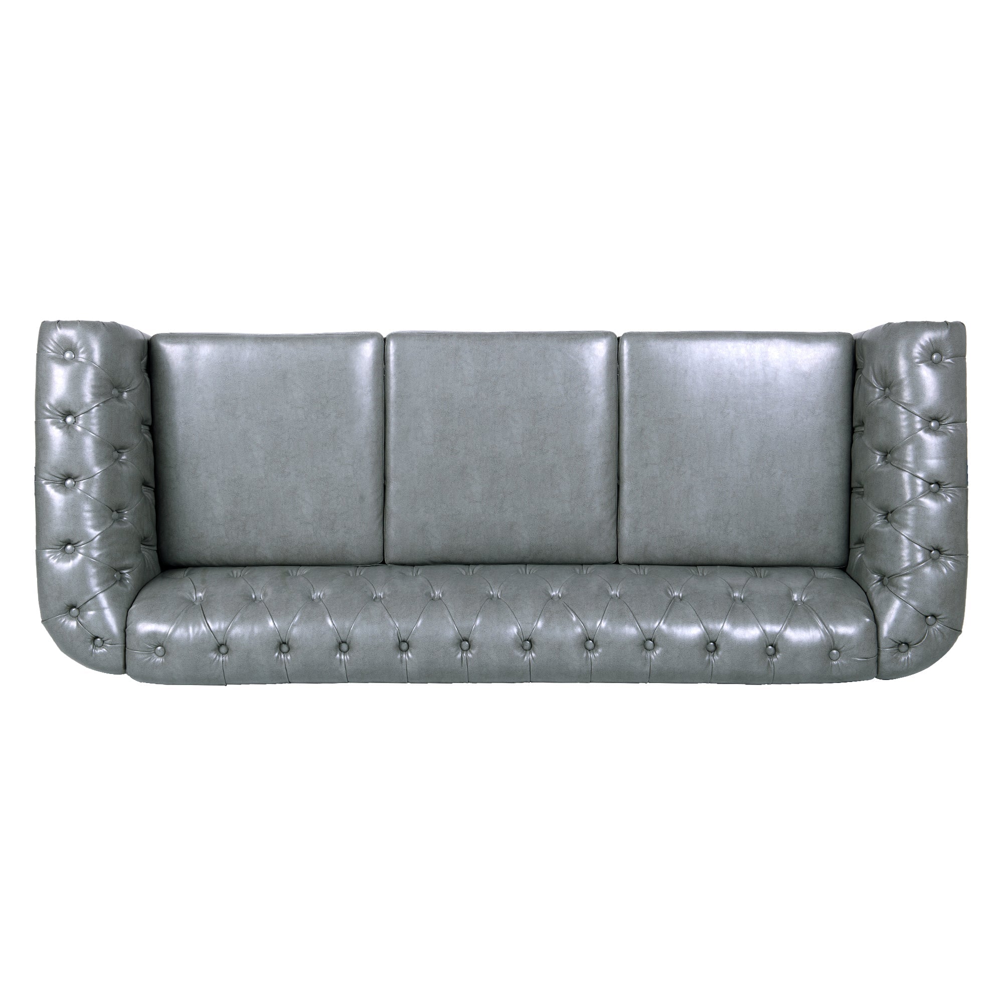 84.65" Rolled Arm Chesterfield 3 Seater Sofa