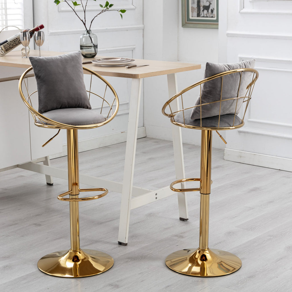 Grey Velvet Bar Chair