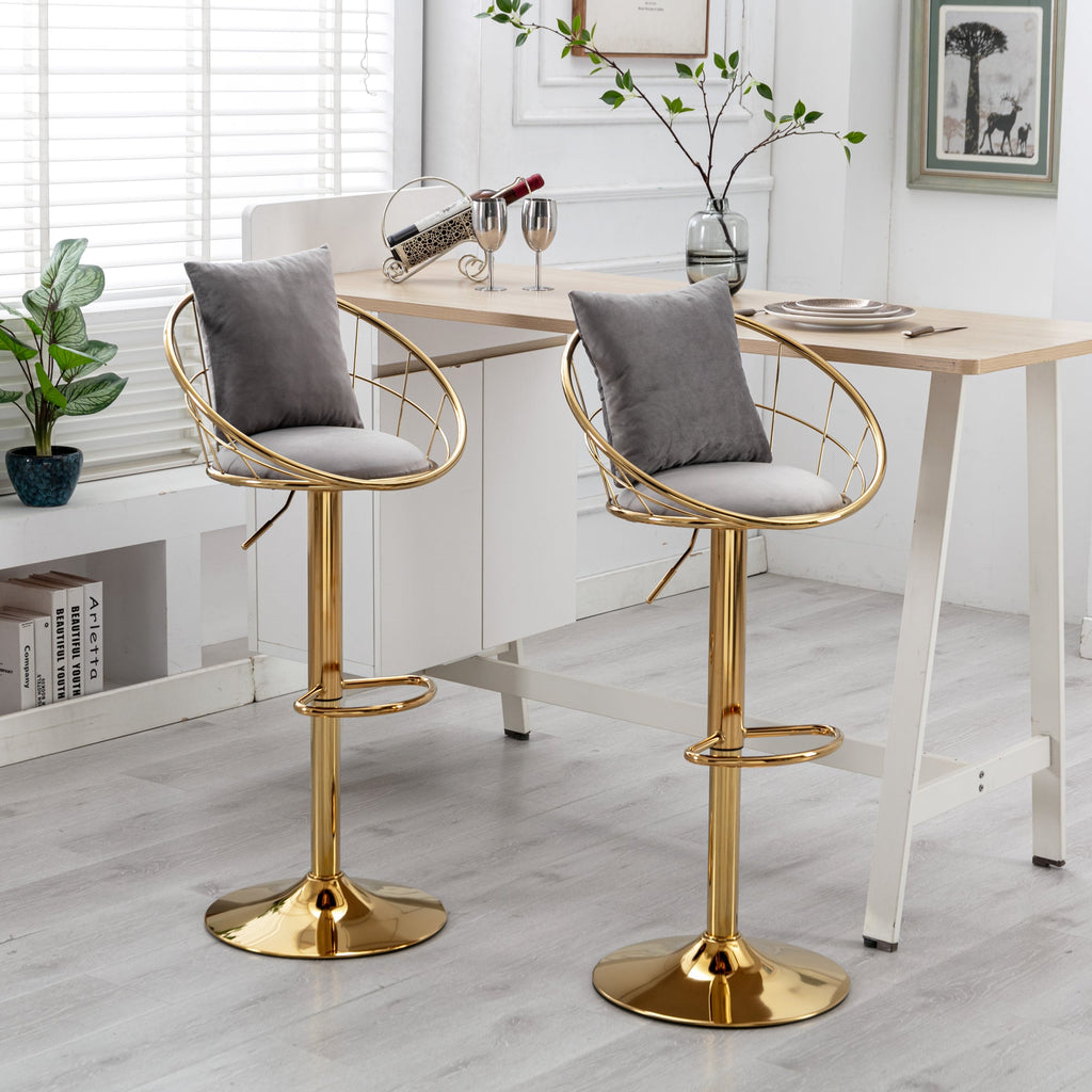 Grey Velvet Bar Chair