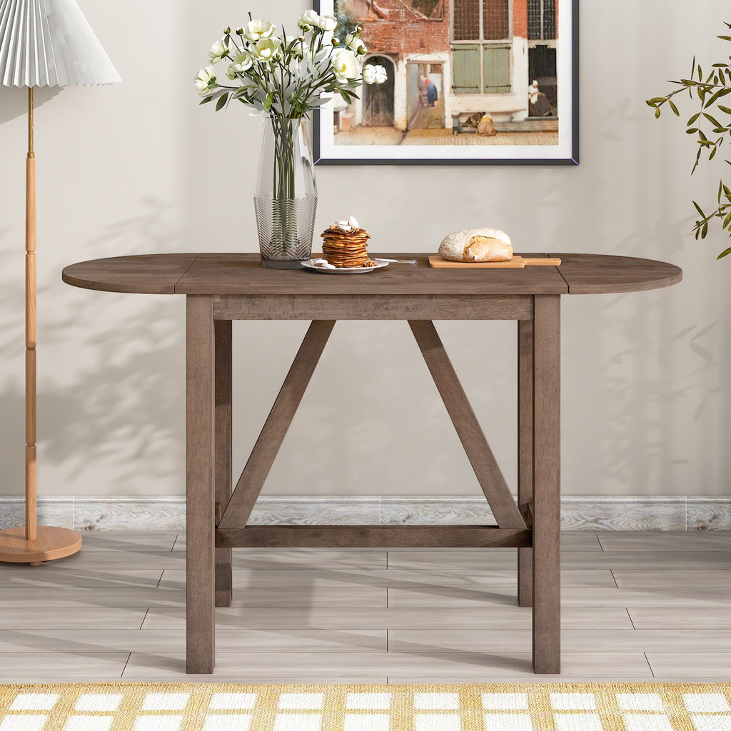 TOPMAX 3-Piece Wood Counter Height Drop Leaf Dining Table Set