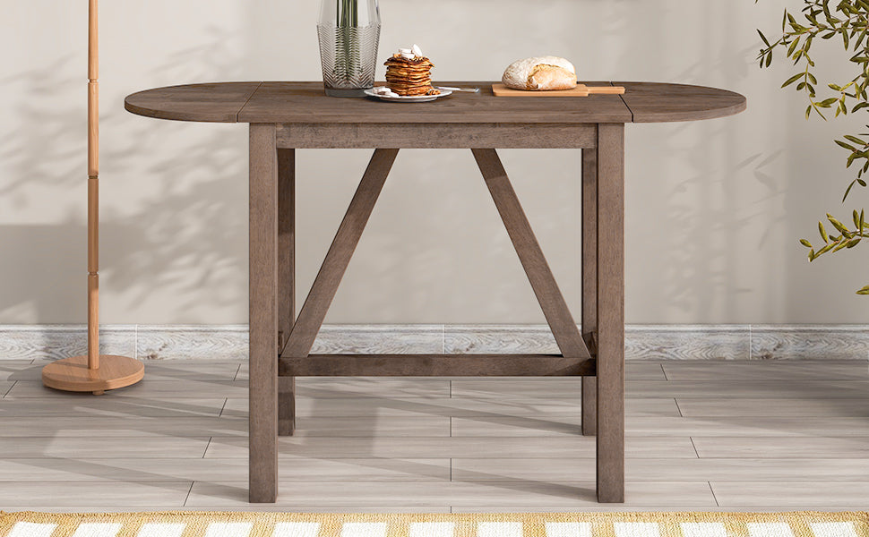 TOPMAX 3-Piece Wood Counter Height Drop Leaf Dining Table Set