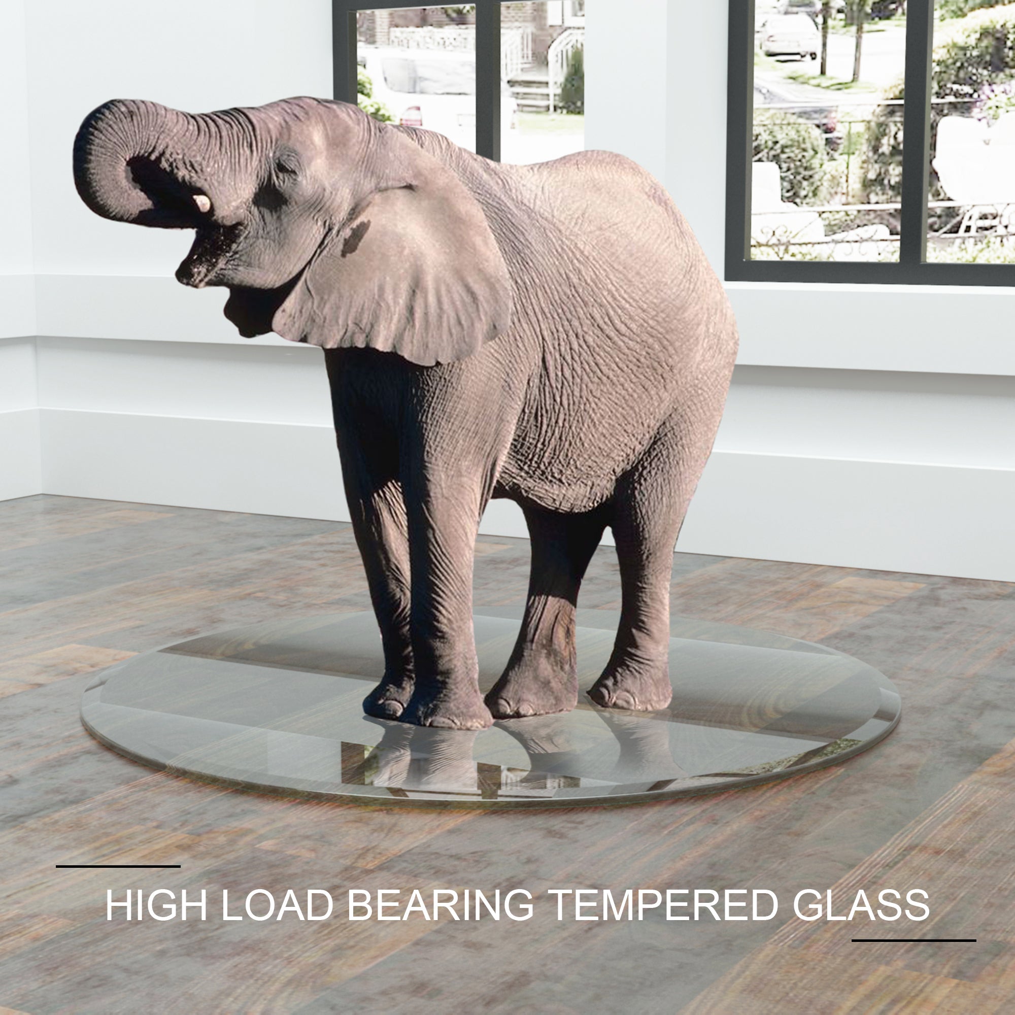 36-Inch Round Tempered Glass Table Top