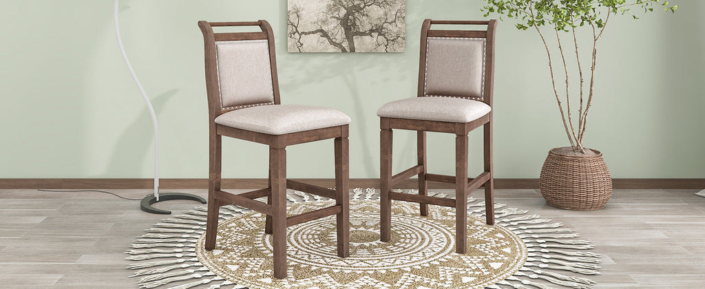 TOPMAX 3-Piece Wood Counter Height Drop Leaf Dining Table Set